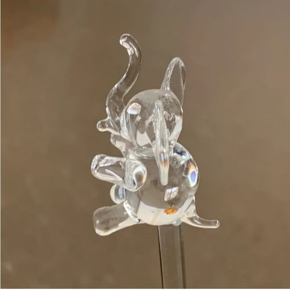 NWOT Vtg Princess House Crystal Glass Elephant Swizzle Stick Stirrer